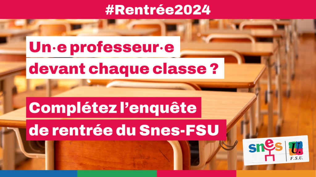 Enquête de rentrée SNES-FSU 2024