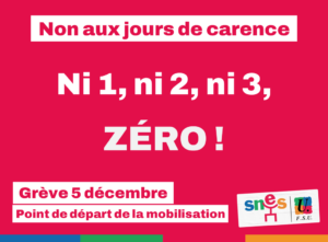 Non aux jours de carence Grève 5 décembre