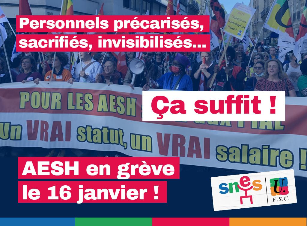 AESH, en grève le 16 janvier !