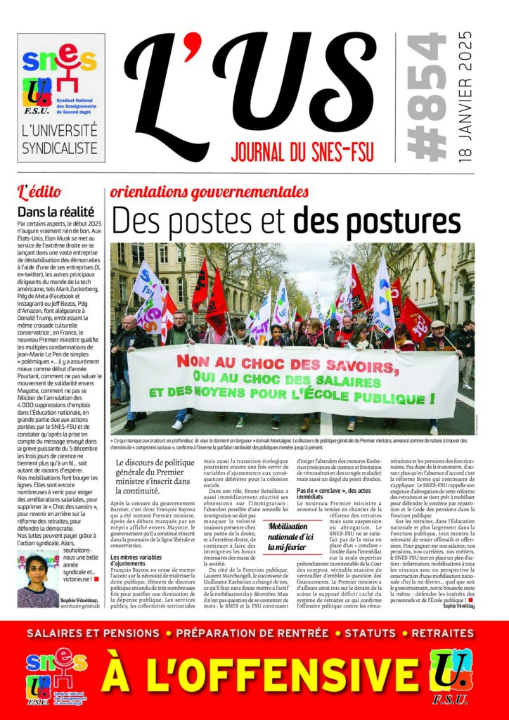 L’US n°854 du 18 janvier 2025