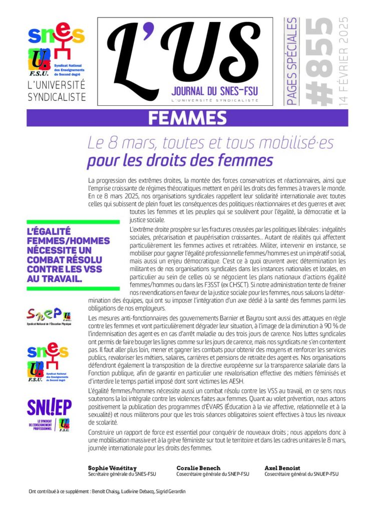 Femmes – Supplément de l’US n°855